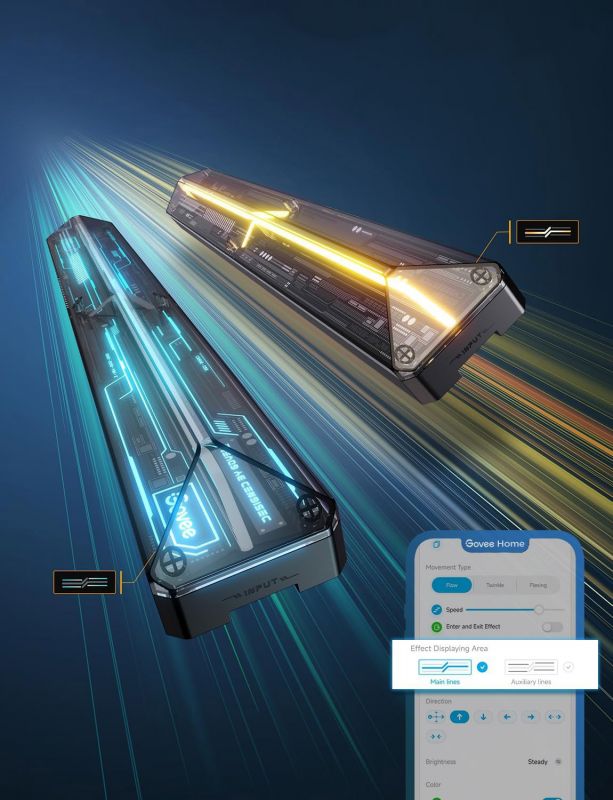 Набір настінних світильників Govee H1063 Gaming Wall light Expansion Kit, 2шт, RGBIC, WI-FI/Bluetooth, фіолетовий