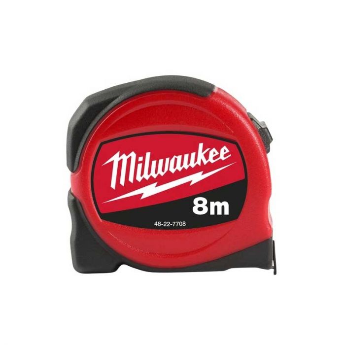 Рулетка Milwaukee, 8мх25мм, з фіксатором змотування, АБС-пластик