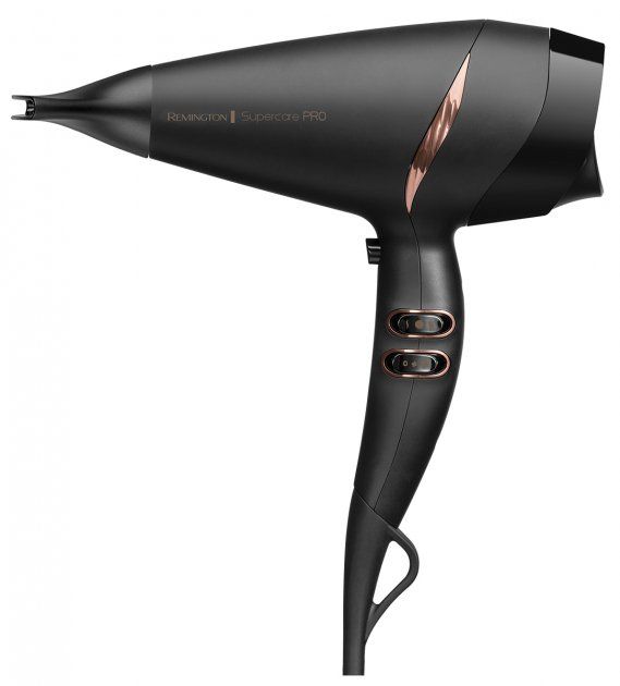Фен Remington Supercare PRO 2200 AC motor, 2200Вт, 3 режими, дифузор, іоніз-я, хол. обдув, чорний
