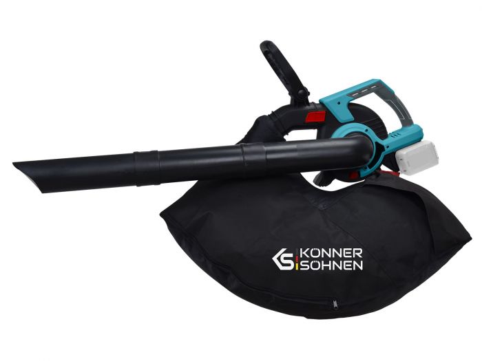 Повітродув-пилосос садовий акумуляторний Konner&Sohnen KS LBV-40V 40В безщітковий 16300об/хв 4 швидкості + турборежим 3.5кг