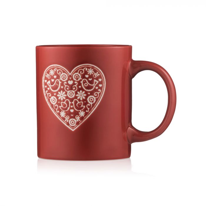 Чашка ARDESTO Heart, 320мл, кераміка, червоний