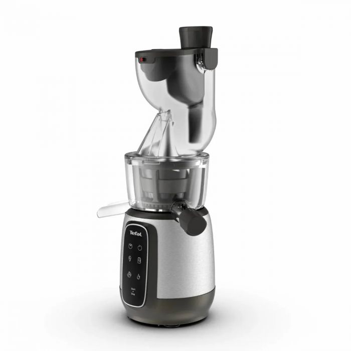 Соковитискач Tefal Ultra Juice шнековий 200Вт, чаша-6л, жмих-0.8л, пластик, сріблясто-чорний