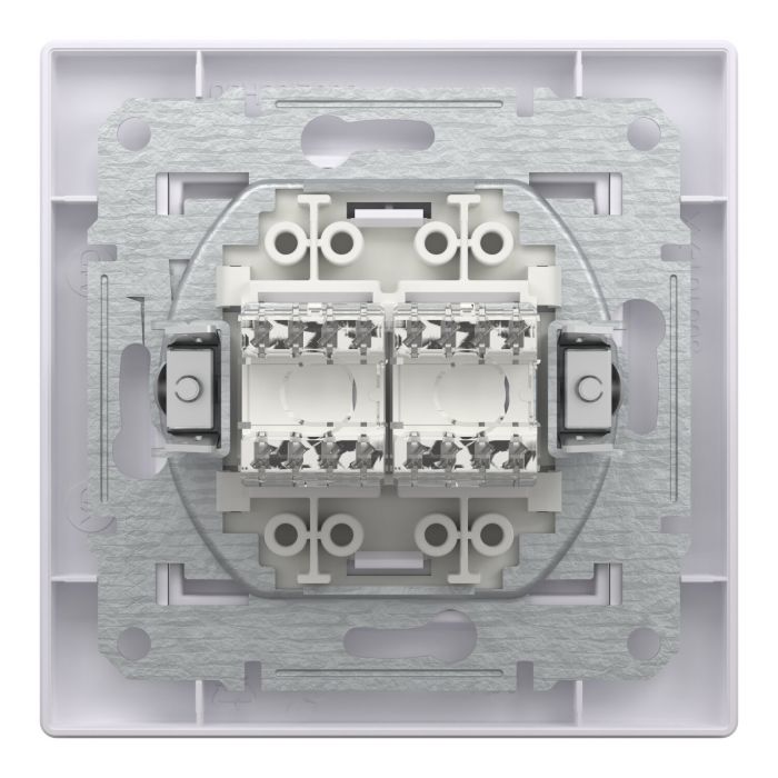 Розетка подвійна комп'ютерна rj45 Schneider Electric, Asfora (білий)