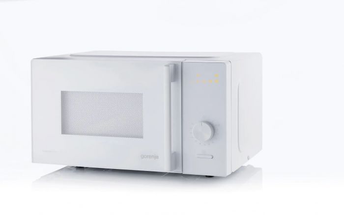 Мікрохвильова піч Gorenje, 20л, мех. керув., 700Вт, гриль, інвертор, білий