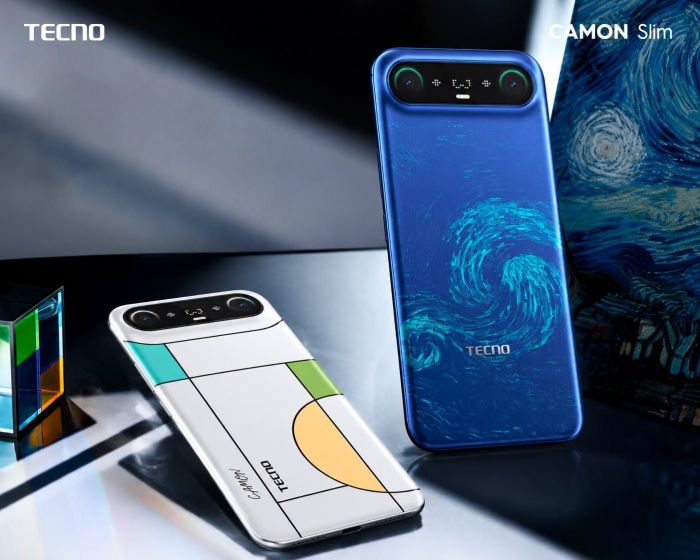 Смартфон TECNO Camon Slim (CN6c) 6.78" 8/128ГБ, 2SIM, 5600мА•год, Van Gogh Blue