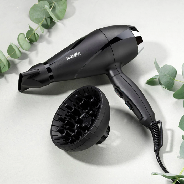Фен Babyliss, 2200Вт, 2 режими, дифузор, іоніз-я, хол. обдув, чорний
