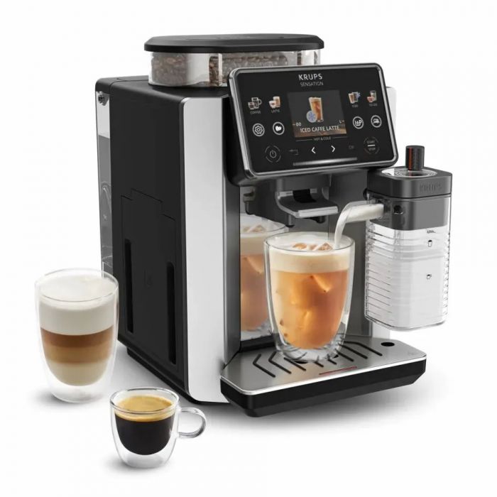 Кавомашина Krups Sensation Elite Hot & Cold 1.7л, зерно, автомат.капучинатор, авторецептів - 30, сірий