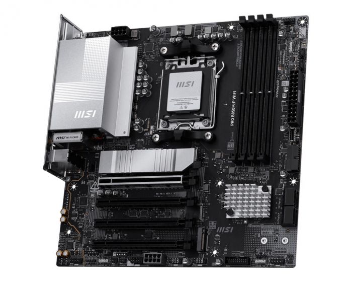 Материнcька плата MSI PRO B850M-P WIFI sAM5 B850 4xDDR5 M.2 HDMI DP WiFi BT mATX