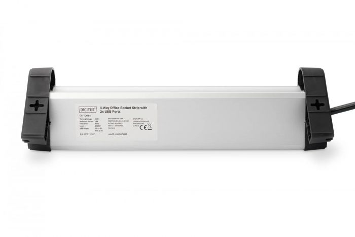 Блок розеток DIGITUS Office, 4xSchuko 16A, 2xUSB 2A, вимикач, 1.5м, вилка Schuko