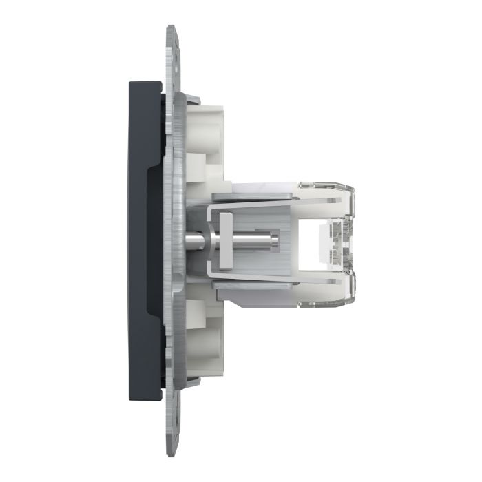 Розетка подвійна комп'ютерна rj45 Schneider Electric, Asfora (антрацит)