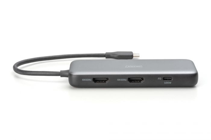 Док-станція DIGITUS USB-C > 2xHDMI/2xUSB-A/USB-C/SD/MicroSD/RJ54