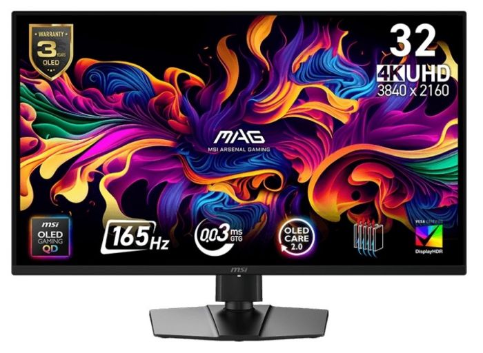 Монітор MSI 31.5" MAG 322UP-E16 2xHDMI, DP, USB-C, Audio, QD-OLED, 3840x2160, 165Hz, 0.03ms, sRGB 138%, FreeSync, HAS, HDR400
