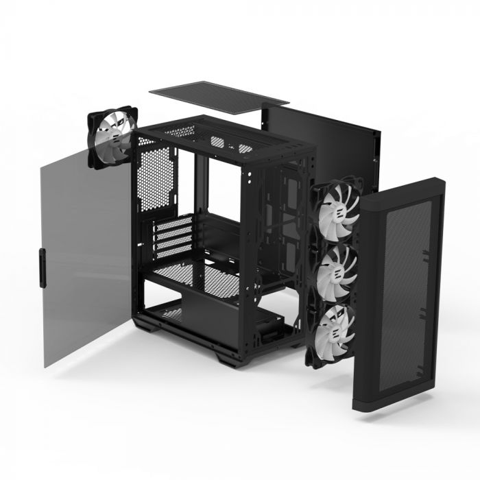 Корпус Zalman M4 без БЖ, 2xUSB3.0, 1xUSB2.0, 4x120мм ARGB, VGA 320мм, LCS ready, TG Side Window, mATX, чорний