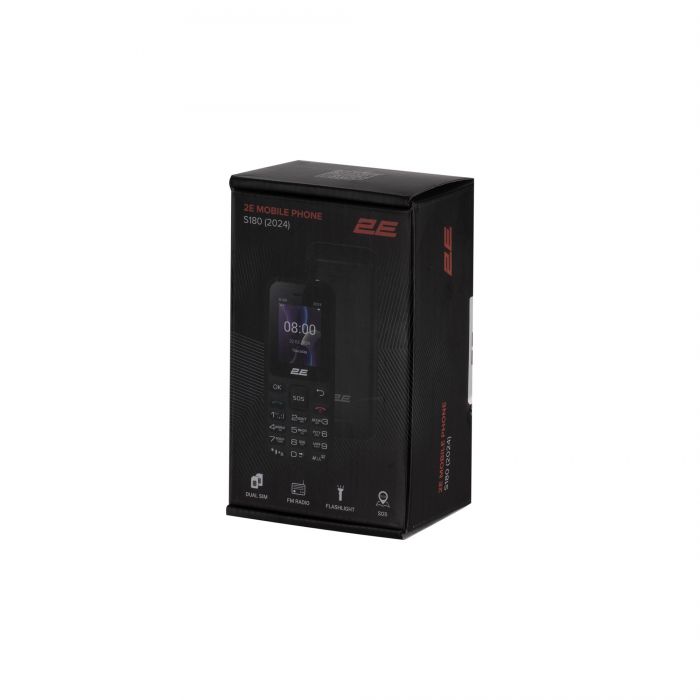 Мобільний телефон 2E S180 2024 1.77" 2SIM, 600мА•год, чорний