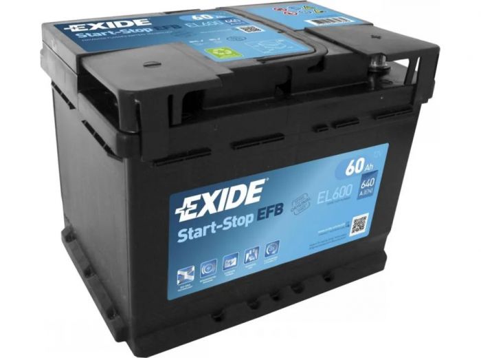 Акумулятор Exide Start-Stop 12В 60А·год 640А R+ (EL600)