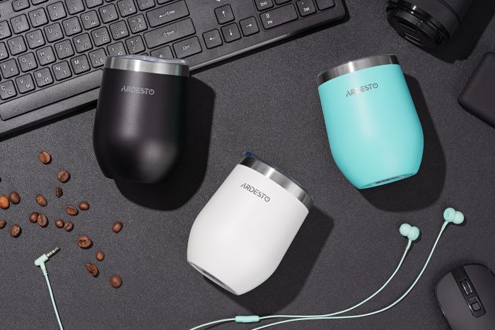 Термокухоль ARDESTO Compact Mug, 350мл, нержавіюча сталь, блакитний