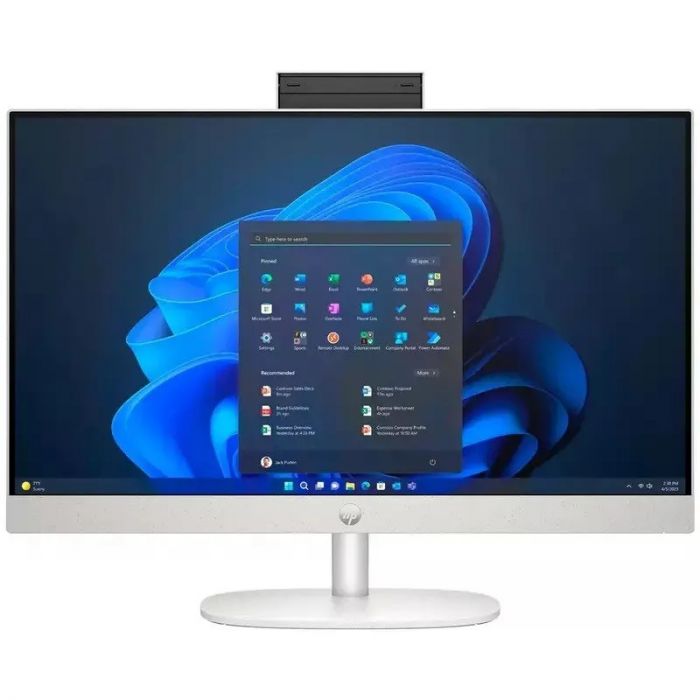 Комп'ютер персональний моноблок HP 245-G10 23.8" FHD IPS AG, AMD R5-7520U, 16GB, F512GB, UMA, WiFi, кл+м, 3р, Win11P, білий