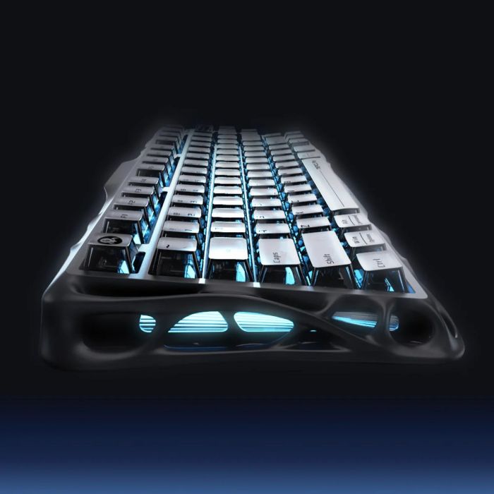 Клавіатура механічна GravaStar Mercury K1 80keys, GravaStar x Kailh Cheery Pink, EN, BT/WL/USB, Stealth Black