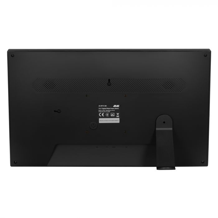 Цифрова фоторамка 2E DPF15-BK 15.6", IPS, FHD, 1GB, 32GB, динаміки 2x2Вт, ПЗ Frameo, сенсорний екран, WiFi, чорна