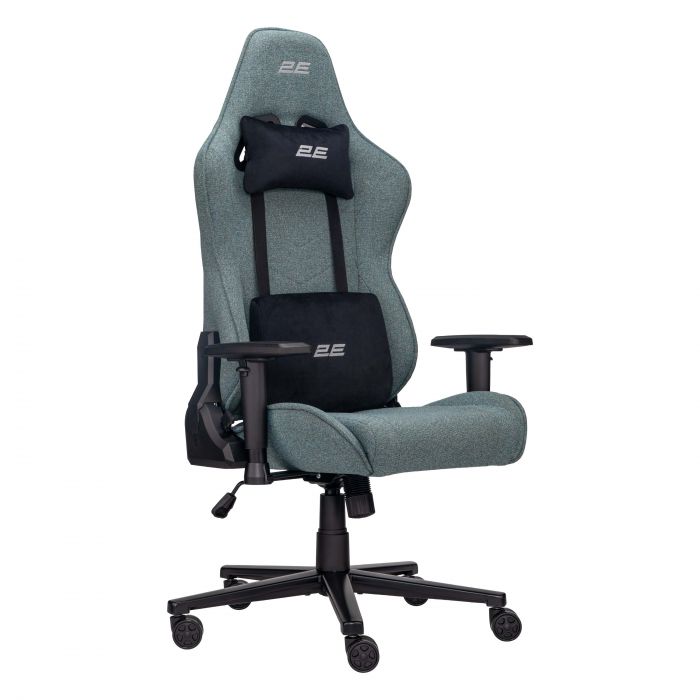 Крісло 2E GAMING BUSHIDO Lite, тканина, 2D-Armrests, зелений темний