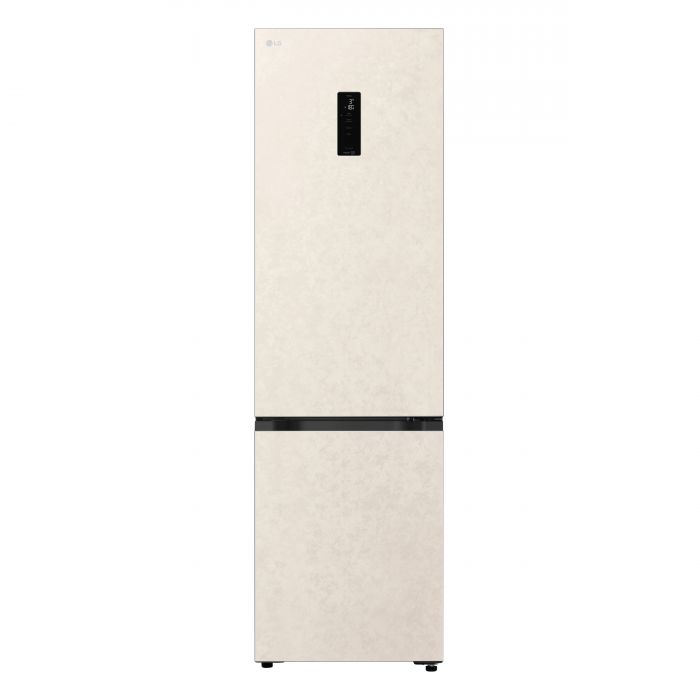 Холодильник LG з нижн. мороз., 203x60х68, холод.відд.-262л, мороз.відд.-113л, 2дв., E, NF, інв., диспл зовн., Fresh Сonverter, Metal Fresh, бежевий