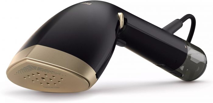 Відпарювач PHILIPS компактний, 1500Вт, 100 и 200мл, постійна пара - 28гр, керам. підошва, чорний