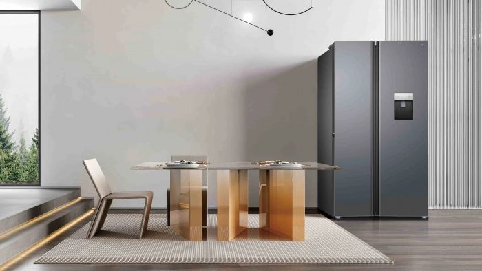 Холодильник TCL SBS, 177х92х63см, холод.відд.-322л, мороз.відд.-156л, 2дв., A++, NF, інв., диспл зовн., зона св-ті, диспенсер, нерж