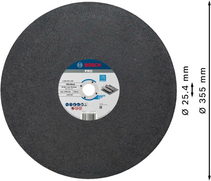 Диск відрізний Bosch Professional для металу 355x2.8x25.4мм
