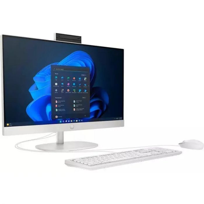 Комп'ютер персональний моноблок HP 245-G10 23.8" FHD IPS AG, AMD R5-7520U, 16GB, F512GB, UMA, WiFi, кл+м, 3р, Win11P, білий