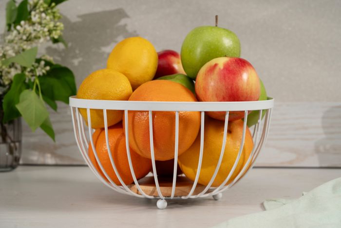 Кошик ARDESTO Midori 25х25х13см, метал, дерево, білий