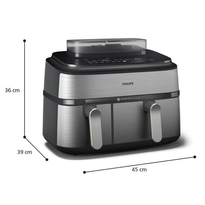 Мультипіч Philips Ovi Dual Steam 2750Вт, чаша-3+6л, сенсорне управл., 12 авто. программ,  пластик/метал