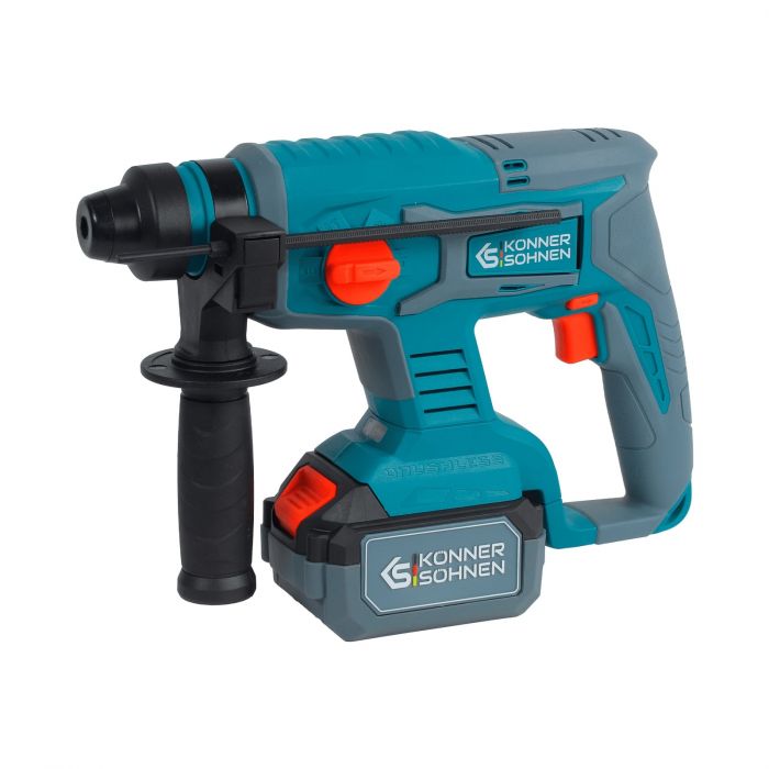 Набір із трьох акумуляторних інструментів Konner&Sohnen KS RHAGD 20V SET 3 20В дриль, шліфмашина кутова, перфоратор, швидкий ЗП 4.5А акб 2х4А·год сумка 7.5кг