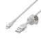 Кабель Belkin USB-A > Lightning заряджання/синхронізації 12Вт, 1м, плетений, силіконовий, з ремінцем на магніті, білий