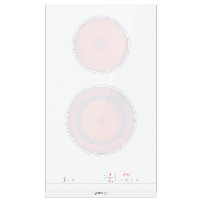 Варильна поверхня Gorenje електрична склокерамічна, 30см, Доміно, білий