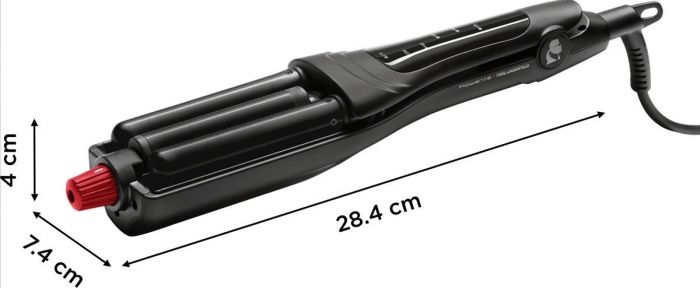 Плойка Rowenta Karl Lagerfeld Waves Addict Hair Waver, для волн , >230Вт, темп.режимів-6, 120-210С, обертання, кераміка, чорний