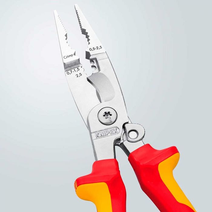Кліщі багатофункціональні KNIPEX, діелектричні, для робіт під напругою 10000В, 200мм