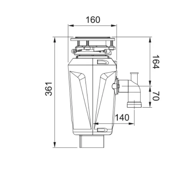 Комплект - мийка SRX 210-50 TL нерж. сталь поліров., 127.0703.299 і подрібнювач харч. відходів SLIM 50, 134.0715.098, вкл. Сифон
