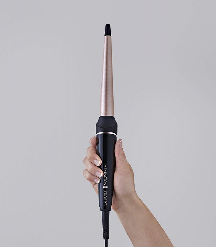 Плойка Remington ProLuxe Midnight Edition, конусна, 37Вт, темп.режимів-10, D-13-25mm, 120-210С, дисплей, кераміка, чорний
