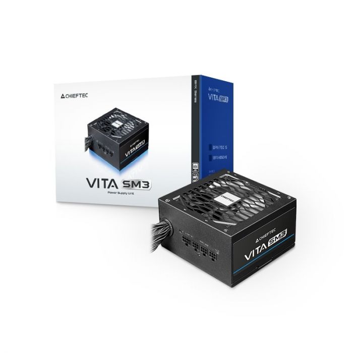 Блок живлення CHIEFTEC Vita SM3  (750W), >85%, 80+ Bronze, 120мм, 1xMB 24pin(20+4), 2xCPU 8pin(4+4), 3xMolex, 6xSATA, 4xPCIe 8pin(6+2), 1xPCIe GEN5 16pin, Modular