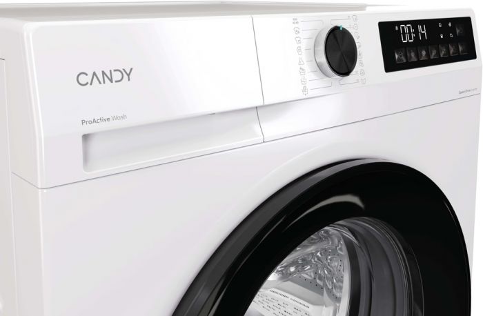 Пральна машина Candy ProWash 300 фронтальна, 9кг, 1400, A, 54.8см, дисплей, пара, інвертор, люк чорний, білий