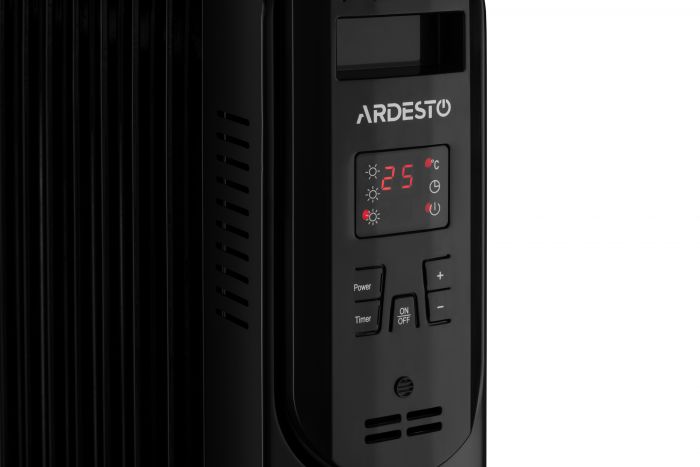 Обігрівач оливний ARDESTO OFH-E11X2 25м2, 2500Вт, електр. упр-ння, 11 секцій, пульт ДК, чорний