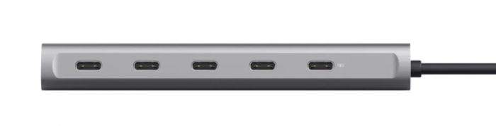 Хаб Trust Halyx USB-C  > 5xUSB-C , Алюміній, 0.1м, сірий