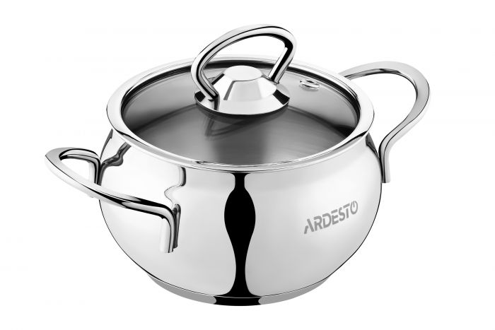 Каструля зі скляною кришкою ARDESTO Black Mars, 1.1л, нержавіюча сталь