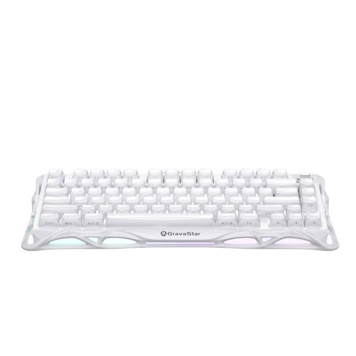 Клавіатура механічна GravaStar Mercury K1 80keys, GravaStar x Kailh Cheery Pink, EN, BT/WL/USB, Opaline White