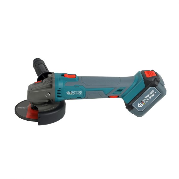 Набір із двох акумуляторних інструментів Konner&Sohnen KS IDAGB 20V SET 1 20В дриль ударний, шліфмашина кутова, швидкий ЗП 2.4А акб 1х2А·год+1х4А·год кейс 3кг