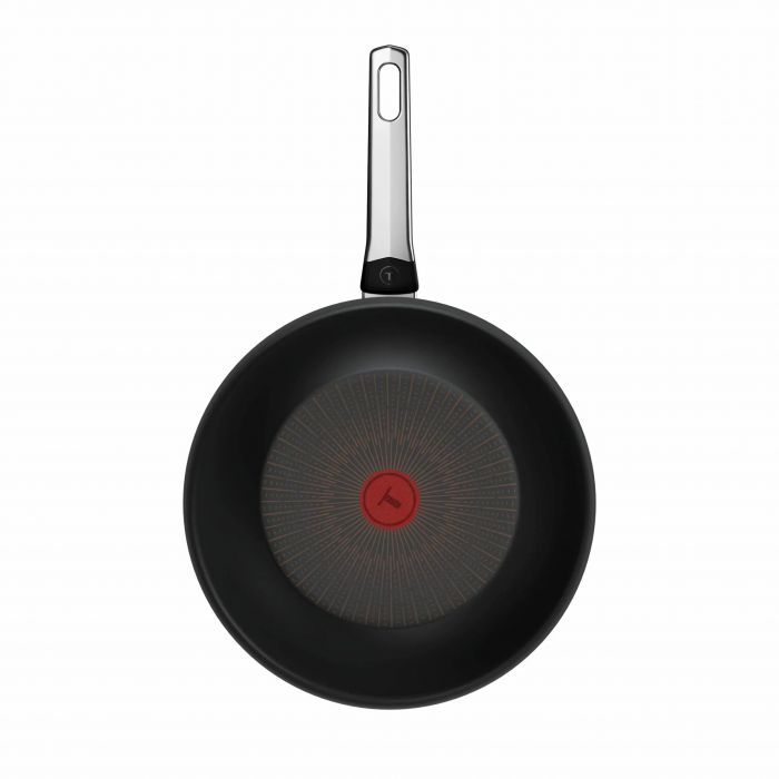 Сковорода ВОК Tefal Excellence Fusion,28см, алюміній, нержавіюча сталь, бакеліт, чорний