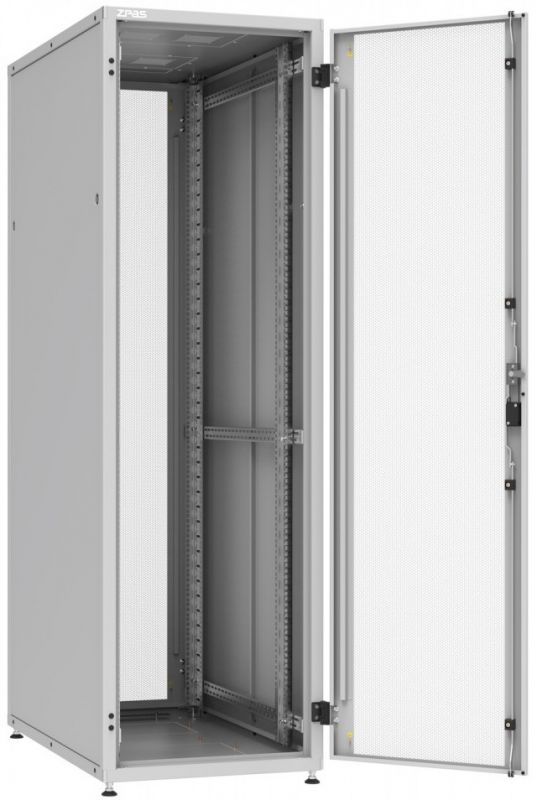 Шафа ZPAS 19", 42U, SZB IT, одностулкові передні та задні перфоровані двері, 600x600 мм, максимально 1500кг, сіра