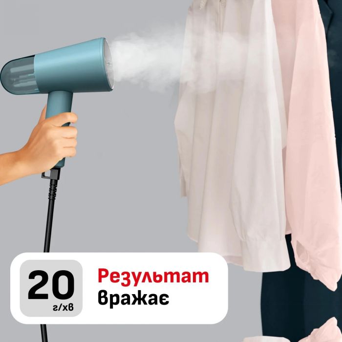 Відпарювач Tefal компактний Origin Travel XL, 1200Вт, 100мл, постійна пара - 20гр, біло/блакитний