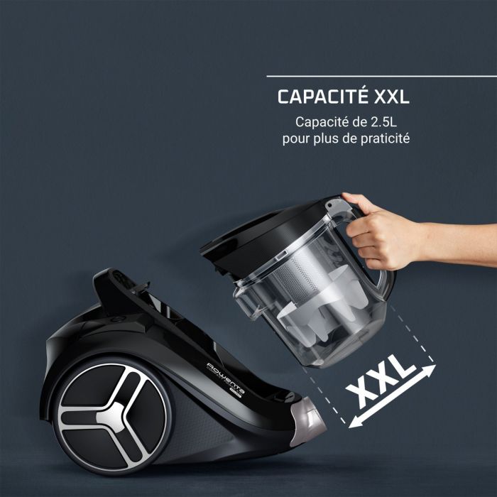 Пилосос Rowenta контейнерний Compact Power XXL Classic + Kit, 900Вт, конт пил -2.5л, HEF system, чорний