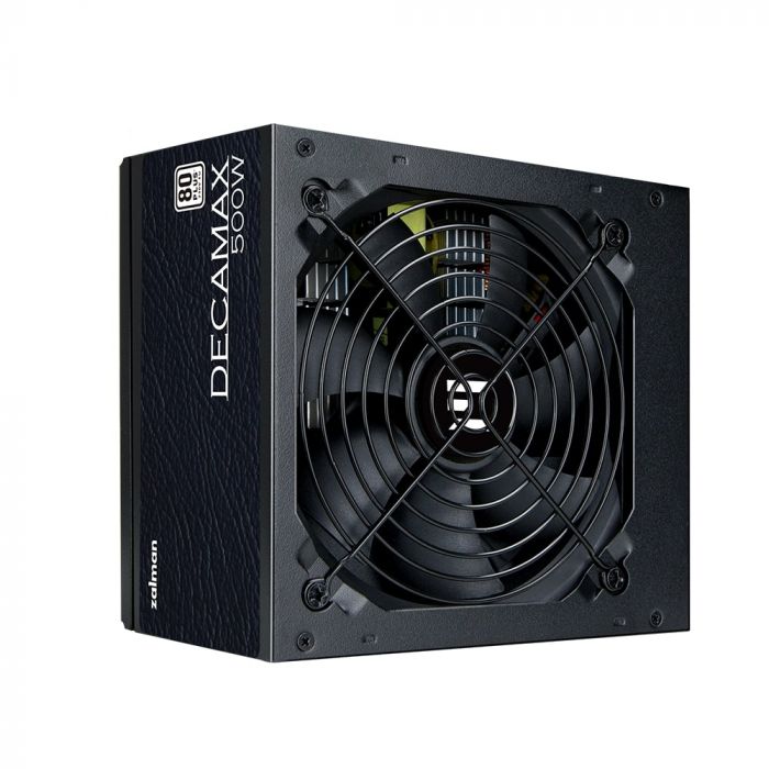 Блок живлення Zalman Decamax  (500W) 85%, 80 Plus, 120мм, 1xMB 24pin(20+4), 1xCPU 8pin(4+4), 3xMolex, 4xSATA, 2xPCIe 8pin(6+2)